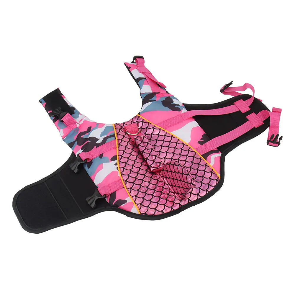 Shiny Dog Swimming Wear Safety Clothes Vest Swimming Suit Outdoor Pet Dog Float Life Jacket Vest XS-2XL