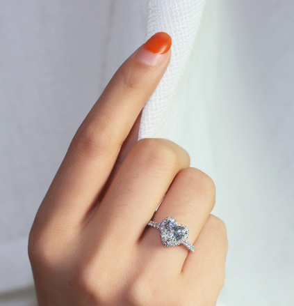 Heart Shaped S925 Sterling Silver Ring for Women