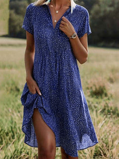 Victoria™ Polka Dot Midi Dress with V-Neck (One Piece)