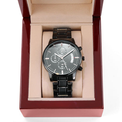 Engraved Watch We've Got Your Six (Charcoal Black) – Men's Watch