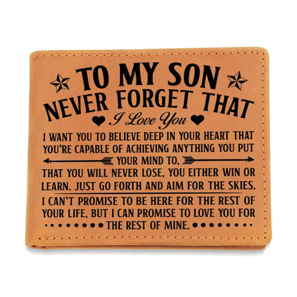 To My Son Skies (Black) – Leather Wallet